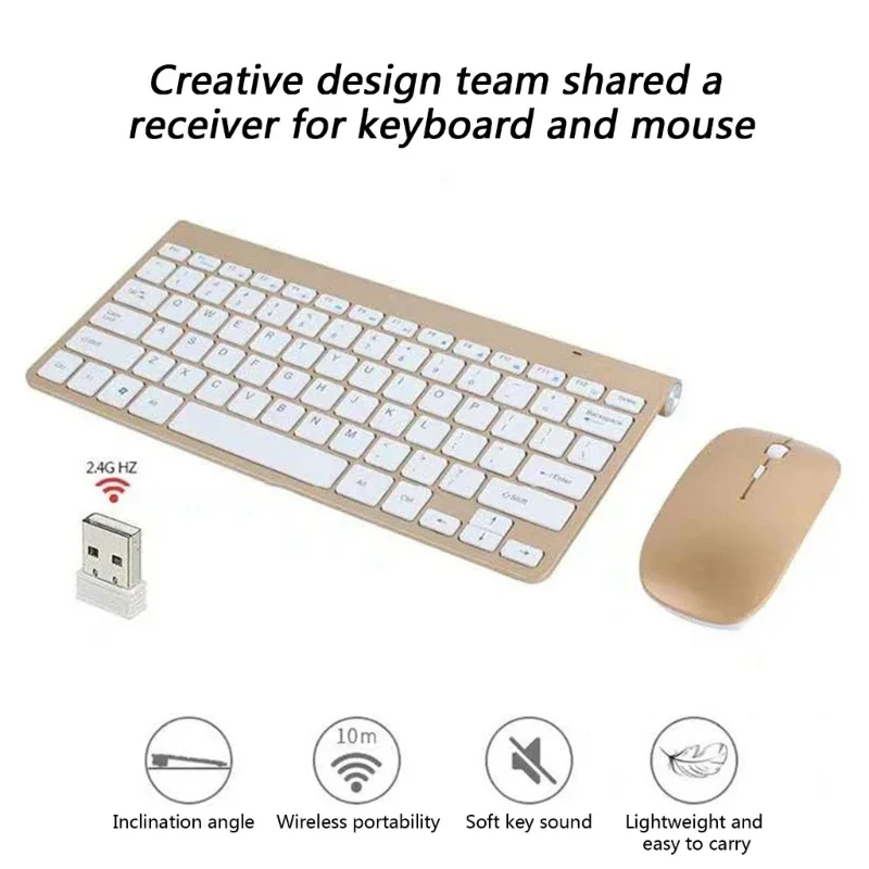 2.4Ghz Wireless Keyboard and Mouse Set 10M Range Mini Keyboard Mouse Combo Set For Notebook Laptop Desktop PC Computer