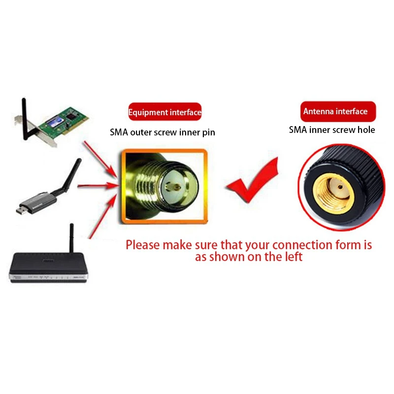 Adaptateur interne SMA d'antenne WiFi 2.4G/5G pour ASUS RT-AX88U 8DBi sans fil LAN/routeur Wi-Fi 1 pièce