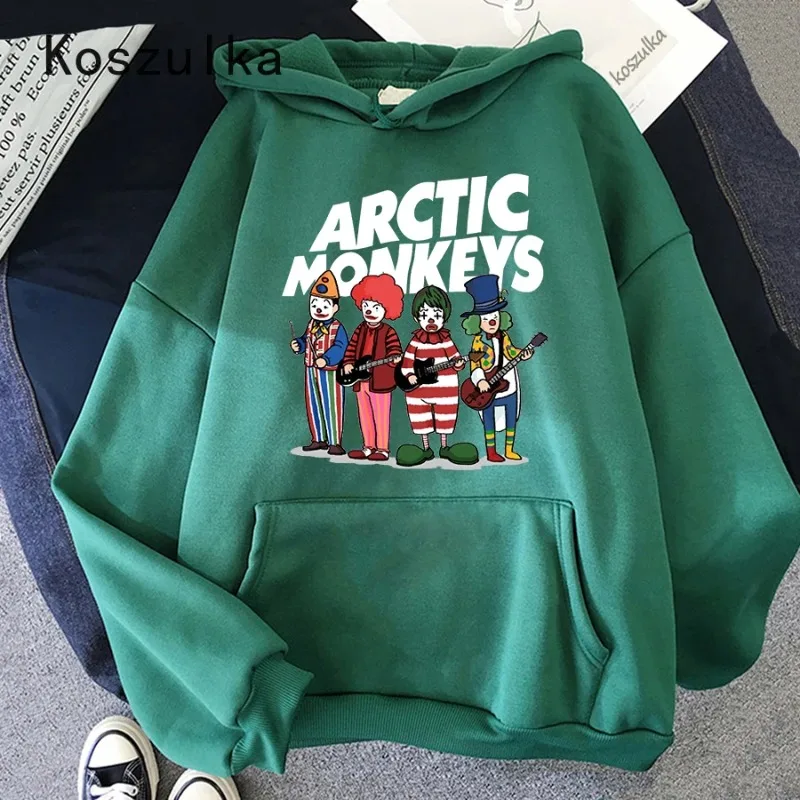 2024 Autumn and Winter ARCTIC MONKEYS Sonic Print Hoodie Long Sleeve Pullover Women's Hip Hop Skateboarding Fleece Sweatshirt