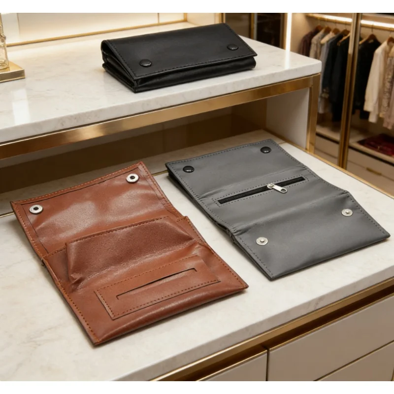 Portable PU Leather Smoking Storage Wallet Tobacco Pouch Cigarette Pipe Rolling Paper Holder Carry Bag Case - view 5