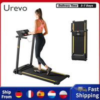 Urevo Urtm006 Foldable Mini Treadmill, Max Speed 1-10Km/H, Walking Area 105*40cm, Max Load 100kg, 12 Built-In Hiit Programs