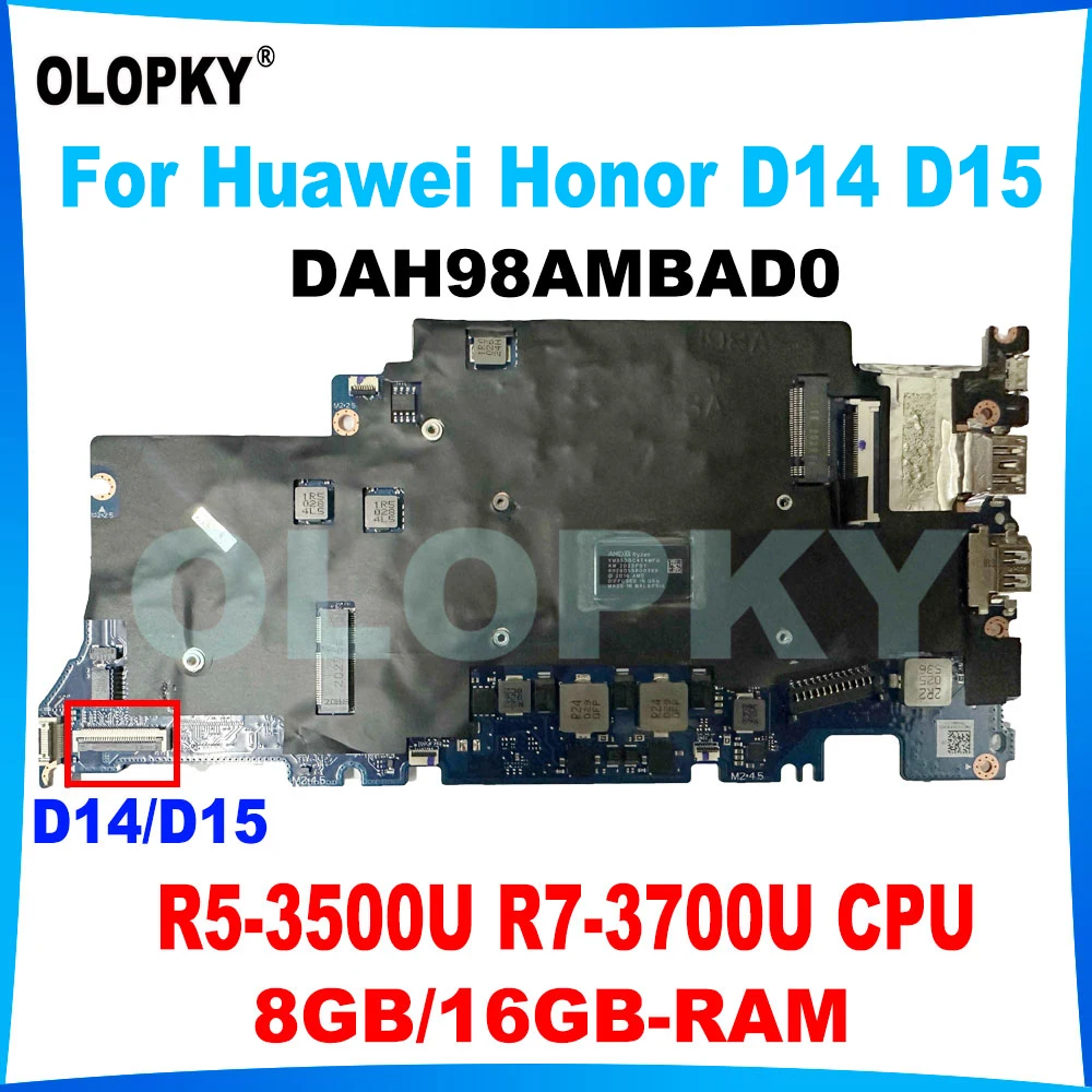 DAH98AMBAD0 for Huawei Honor MagicBoook NBL-WAQ9HNR H98A Matebook D14 D15 Laptop Motherboard R5-3500U R7-3700U CPU 8GB/16GB-RAM