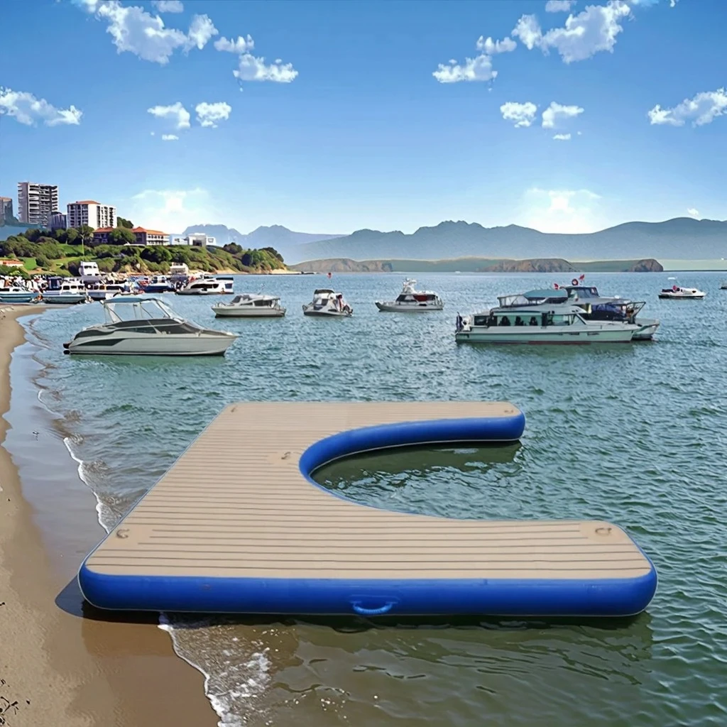 Custom Size Inflatable Floating Dock Platform Large Floating Island Water Sports Board Inflatable Swimming Platform for Sale