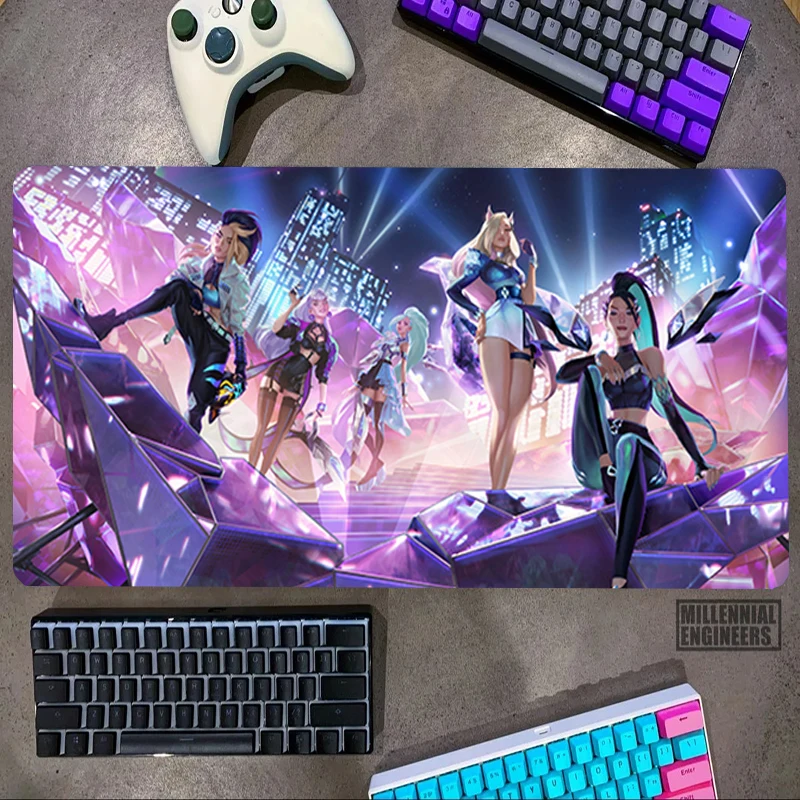 

KDA Girls Group Game Mouse Pad Big Mousepepad Office Accessories Mousepad Gamer Desk Mat Gaming Mats Keyboard Extended Large Xxl