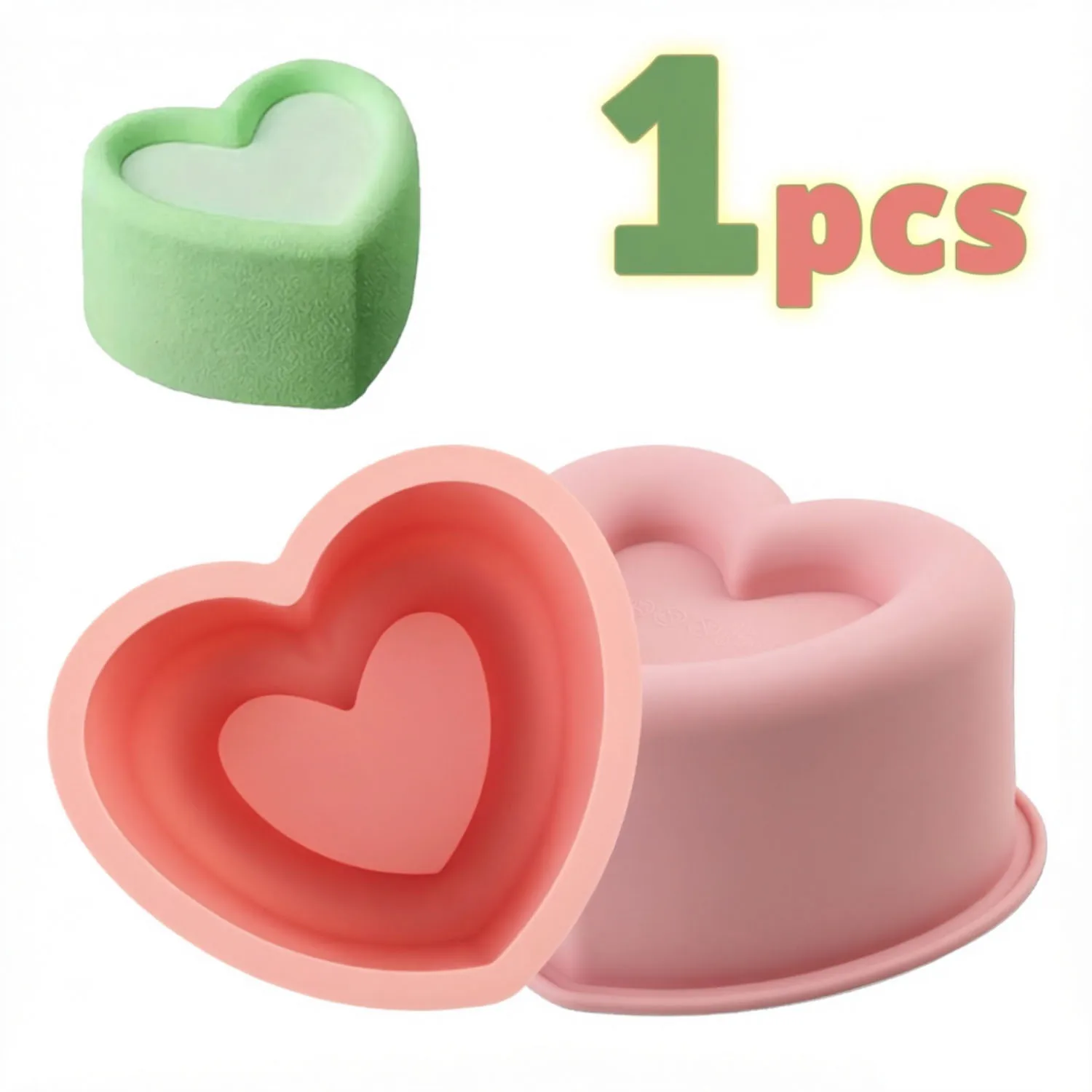 A Heart-Shaped Silicone Mold for Mousse Cakes, Non-Stick Silicone Cake Mold, Can Be Used to Make Mousse Cakes, Heart-Shaped Cakes, Cheesecakes, Chocolate Cakes, DIY Cake Making, Etc., a Must-Have Accessory for Baking and Kitchen Use