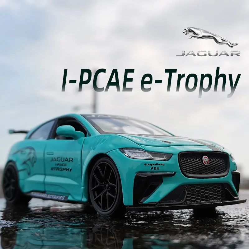 Simulation 1:32 Juguar I-Pace e-trophy Alloy Car Model With Sound And Light Collective Miniature Voiture Boy Car Toy Gift