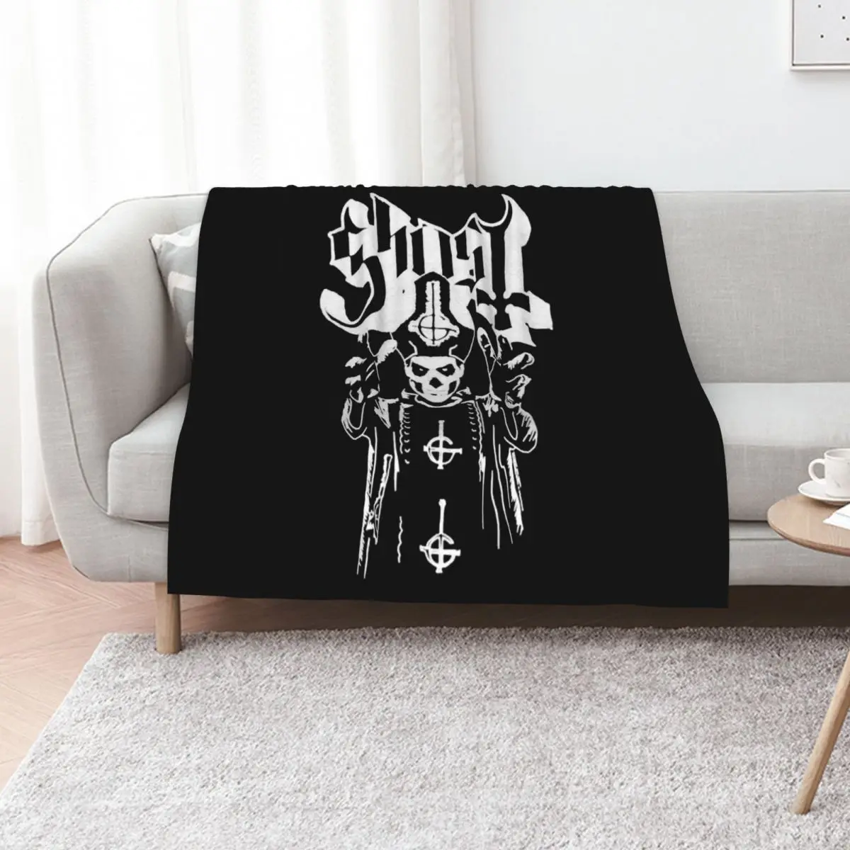 Ghost B C Hands Up Papa Emeritus Black New Officia Throw Blanket Giant Sofa Furry Decorative Sofa Luxury Throw Moving Blankets