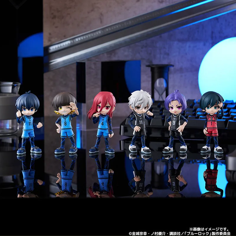 

6 шт./компл. подлинная фигурка Bushiroad PalVerse BLUE LOCK Mini Q версия Isagi Yoichi Nagi Seishiro аниме фигурка модель игрушки подарок