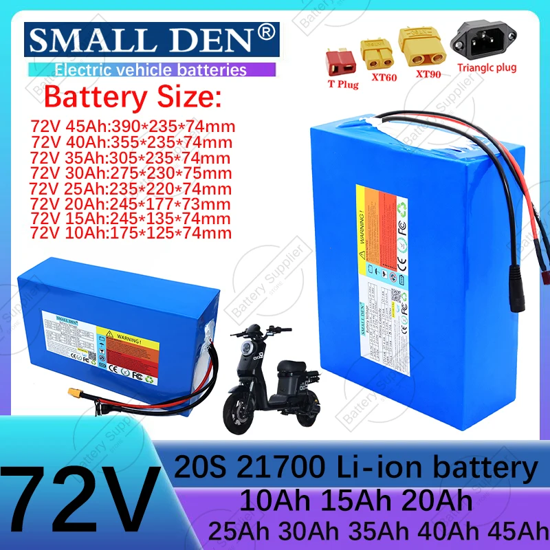 

New 21700 lithium 72V 10Ah 15Ah 20Ah 25Ah 30Ah 35Ah 40Ah 45Ahbattery pack with built-in independent BMS 3800W high-power battery