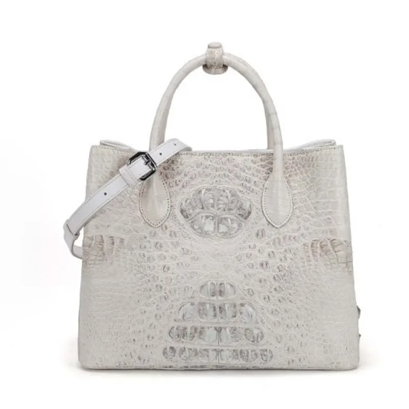 dae Crocodile skin bag for lady  Crocodile women handbag Himalayan white  Cross-body bag for ladies