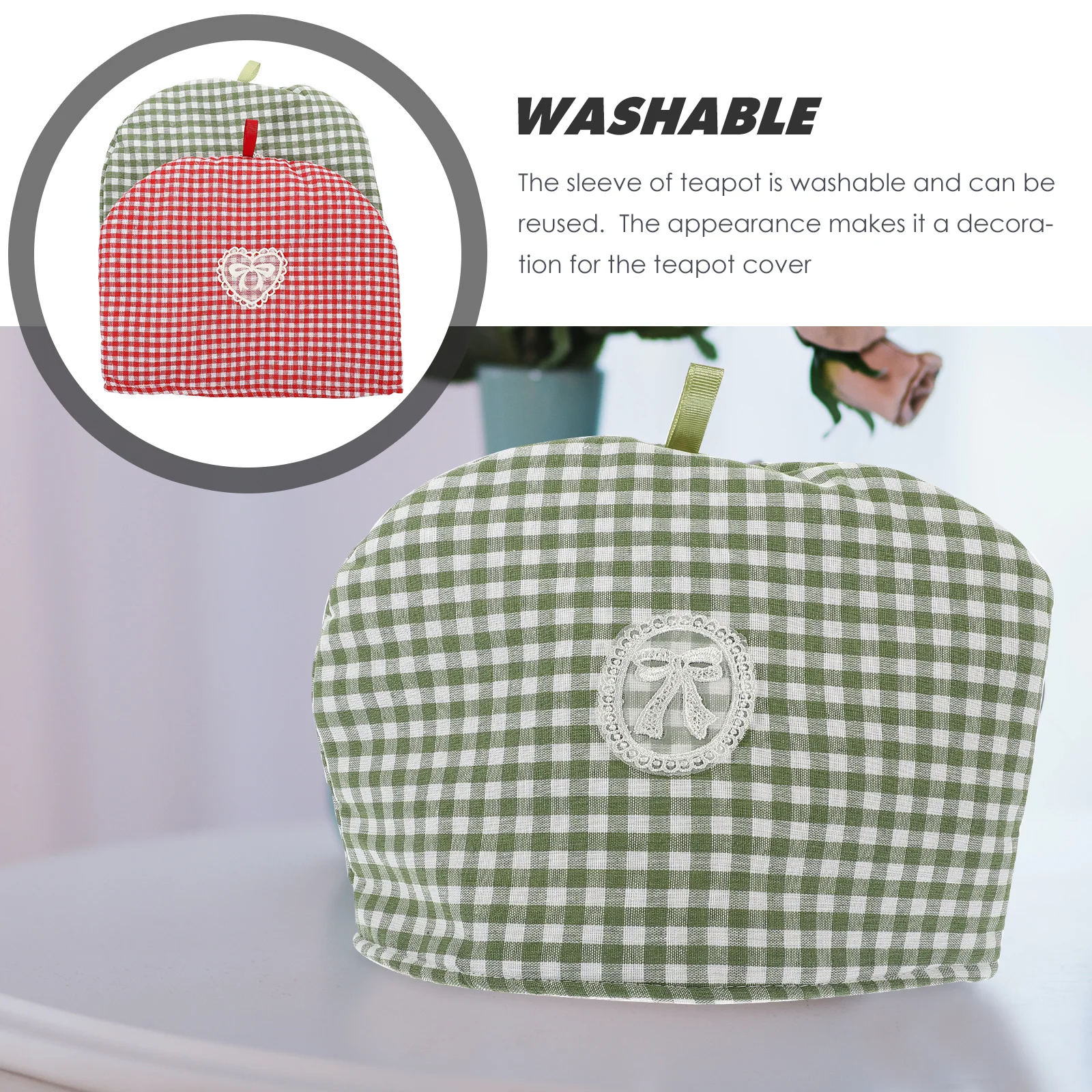 

2pcs Tea Cozy For Teapot Insulated Cover Winter Use Household Dust Proof Warmer Protector Kitchen Supplies