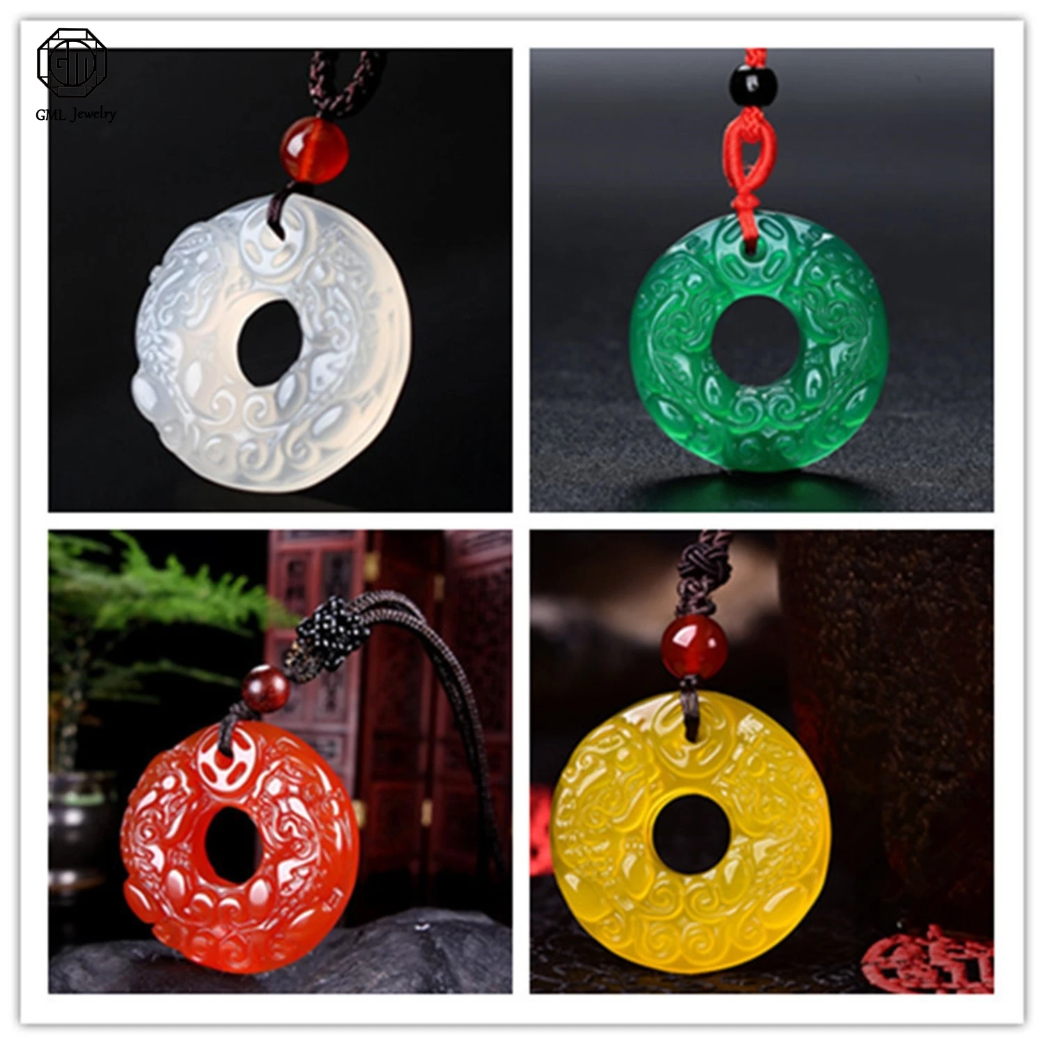 Natural Ice Chalcedony Pixiu Safety Buckle Pendant Hand Carved Jadeite Jewelry Lucky Charm Wealth Protection Amulet Gift for