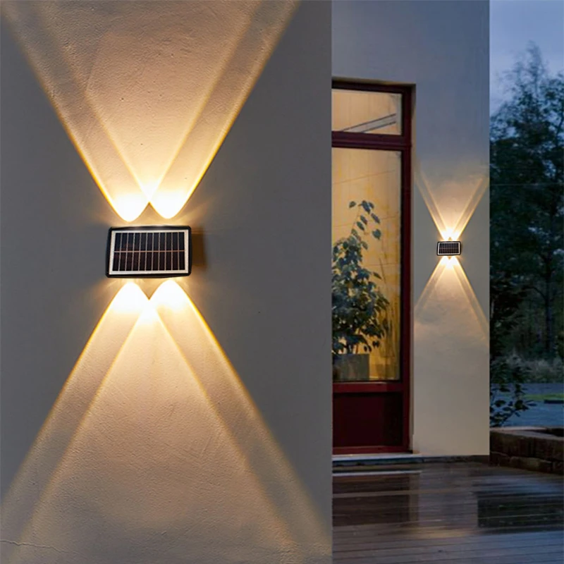 2022 NEW Upgrade Solar Wall Lights LED Outdoor Garden Decoration Solar Power Wall Lamp For Patio Fence Yard Villa