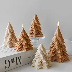 DIY Christmas Tree Silicone Candle Mold Handmade Aroma Candles Resin Plaster Mould Creative Christmas Decoration Molds