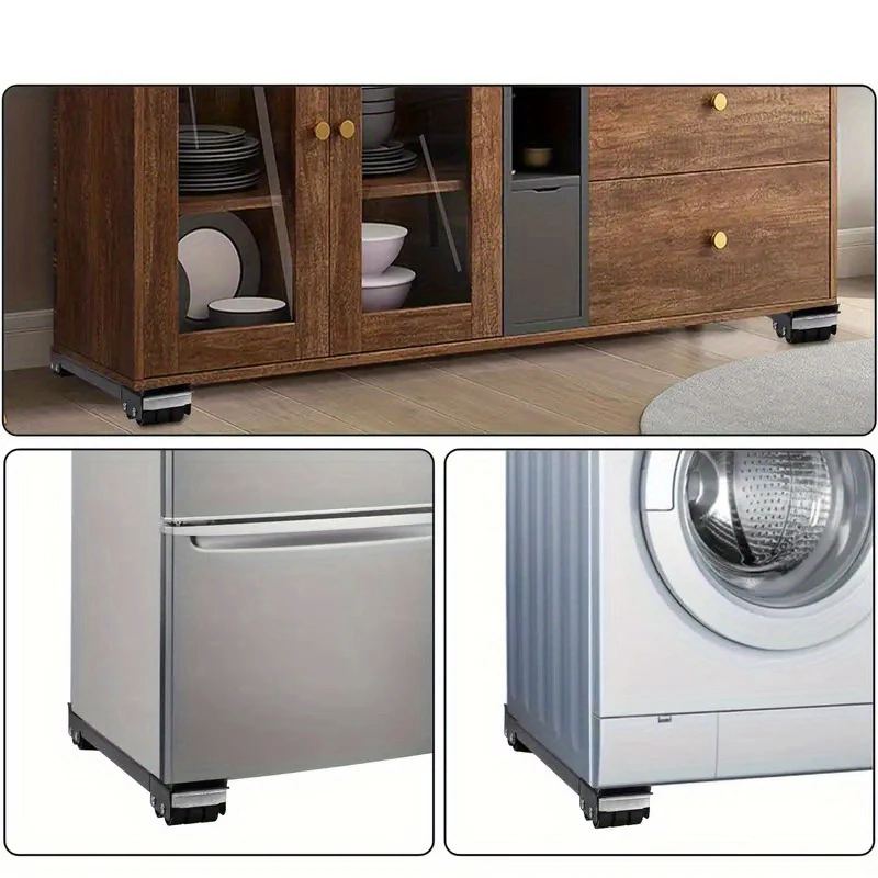 1 Pair Washing Machine Base Holder Mobile Roller Bracket  Adjustable Refrigerator Stand Furniture Moving Tools Home Supplies ZYF
