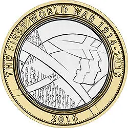 

British 2016 Commemorative Coin World War I Centennial British Army 2 Pounds UNC