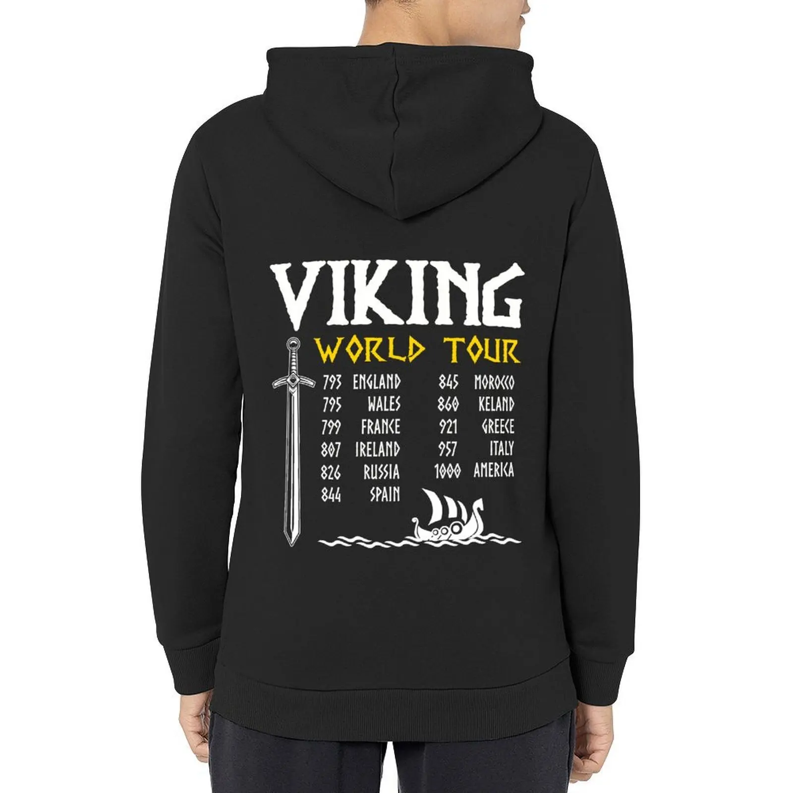 

Viking World Tour Viking Hoodie korean clothes autumn anime clothing men's clothing new hooded tee