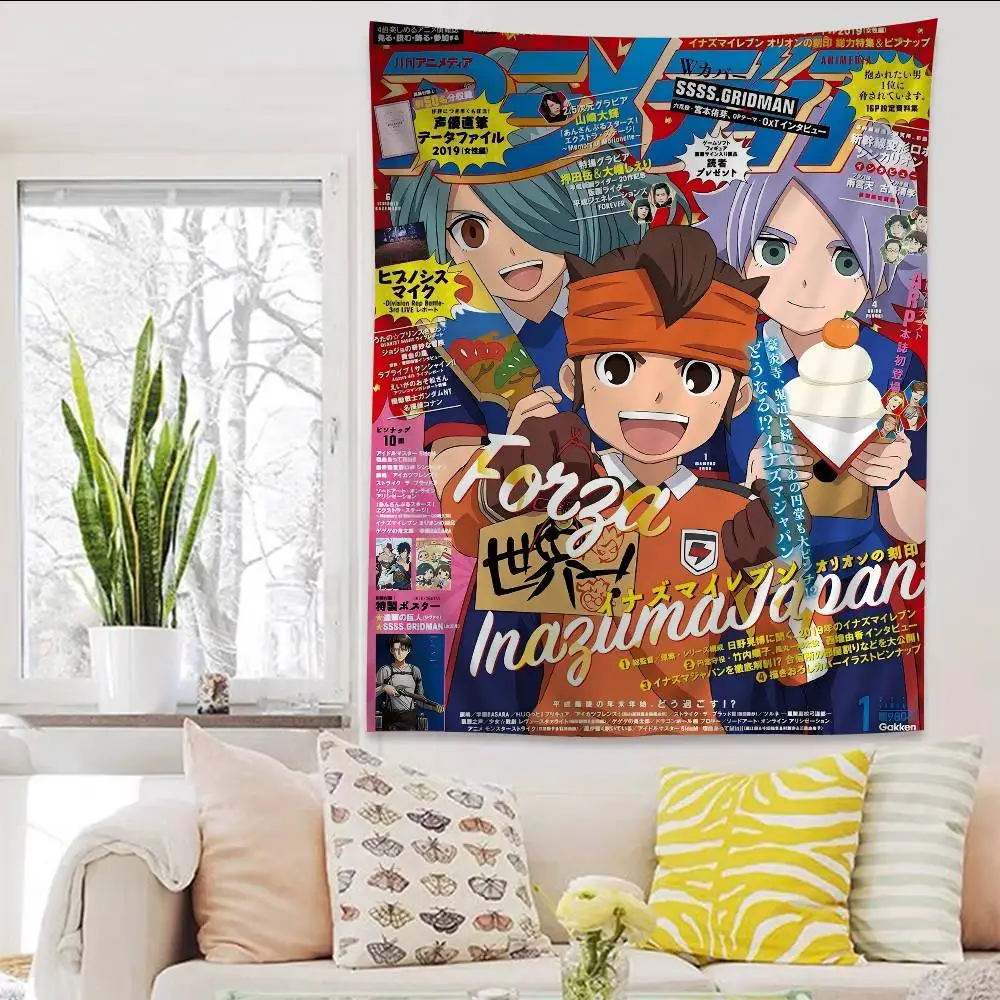 الكلاسيكية أنيمي لعبة I_inazuma E_eleven مطبوعة كبيرة قماش مزخرف جداري معلقة التارو الهبي جدار السجاد النوم ديكور المنزل