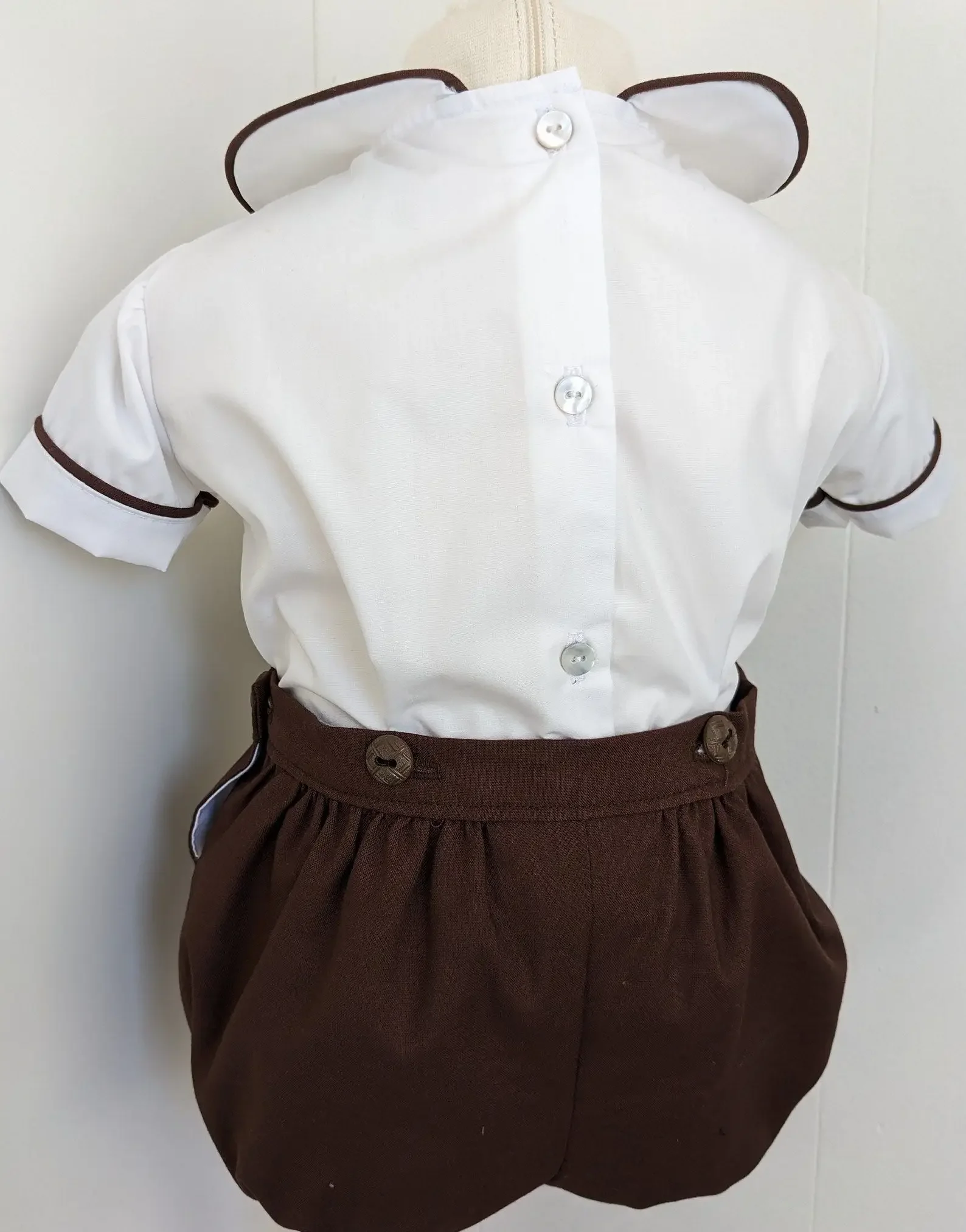 0-6Y Boy Summer White Rabbit Smocked Outfit Suit