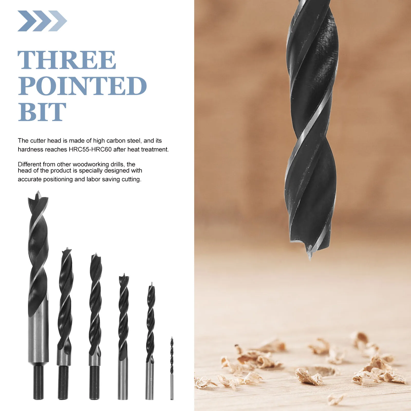 

6 Pcs Woodworking Drill Bit Set for Metal Electric Counterbore Hole Concrete Ceramic Steel Brick Tools Parts Craftsman Kit
