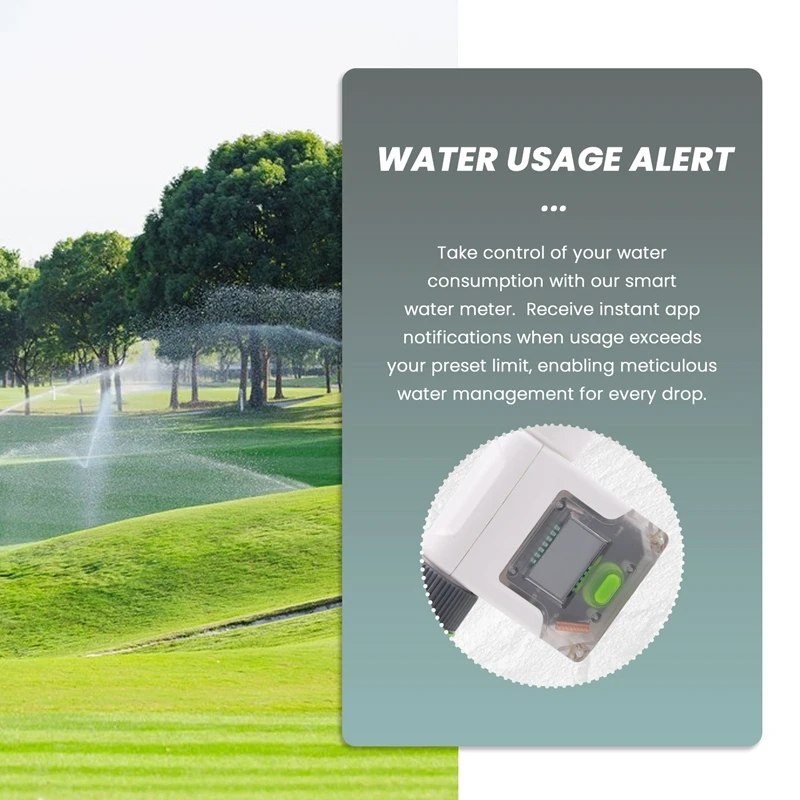 Wifi Water Flow Meter For Garden Hose Smart Water Meter With 4 Flow Modes Real-Time Flow Tracking Easy Reading