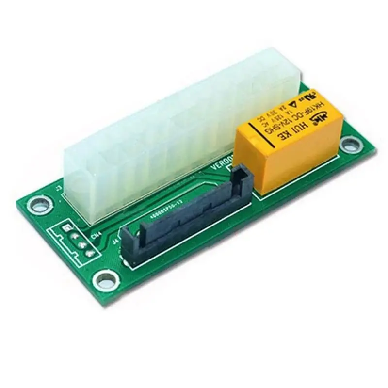 Efficient Extender Cable Card Dual PSU Power Supply Board ATX 24Pin To SATA Sync Starter Add2psu With LED