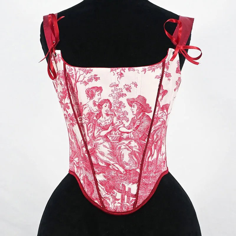 

Floral Overbust Corset Tops with Shoulder Strap Sexy Fashion Lace Up Slimming Fit Bustiers Waist Trainer Corset Cincher Lingerie