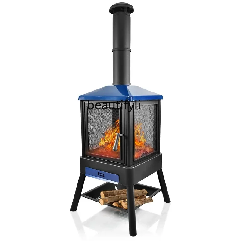 01A estufa de leña para jardín al aire libre, calefacción para acampar, barbacoa, jardín, terraza, hoguera, casa, hogar