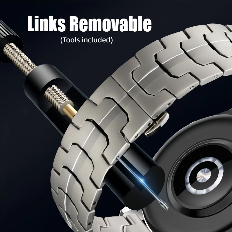 Pulseira de relógio de aço inoxidável para homens e mulheres, Solid Band, Huawei GT4, Watch 4 Pro, Samsung Galaxy 6, 5, 40mm, 45mm, 20mm, 22mm