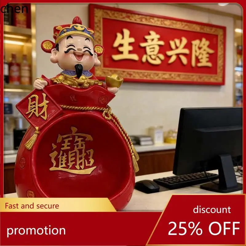 

H1 god of wealth figurine - attract wealth and treasure resin craft - reception desk, store opening decoration, gift giving