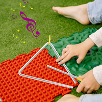 3 Sets Hand Percussion Triangles Iron Teaching Aids Instrument with Striker Child Music