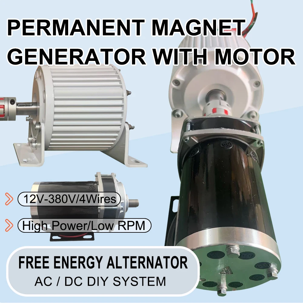 Free Energy Generator Set 220V 380V Permanent Magnet Generator 50Hz 60Hz 20KW 30KW Alternator With Variable Speed Electric Motor
