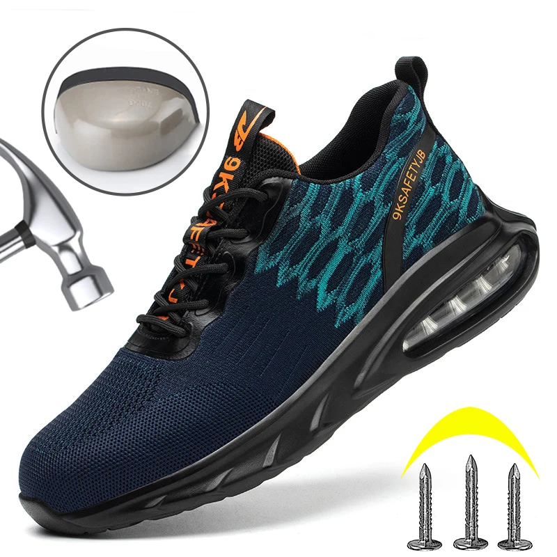 

Air Cushion Safety Shoes Anti-smash Anti-puncture Work Boots Men Women Steel Toe Safety Shoe Lightweight Casual Sneakers Outdoor
