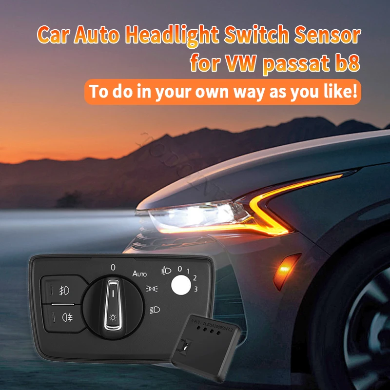 

LED AUTO headlight switch dash fog light beam button headlamp sensor control module for VW passat b8 2017 2018 2019 accessories