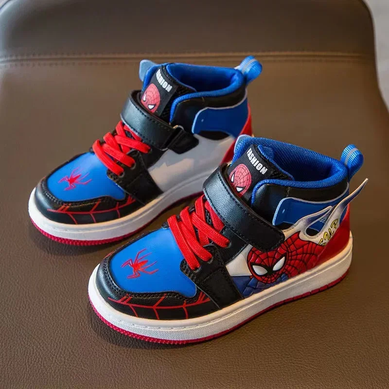 New Fashion Kids Casual Shoes Boys Sneakers Children Cartoon Spiderman Spring Autumn Heighten Shoes Girls Running Sport Shoes