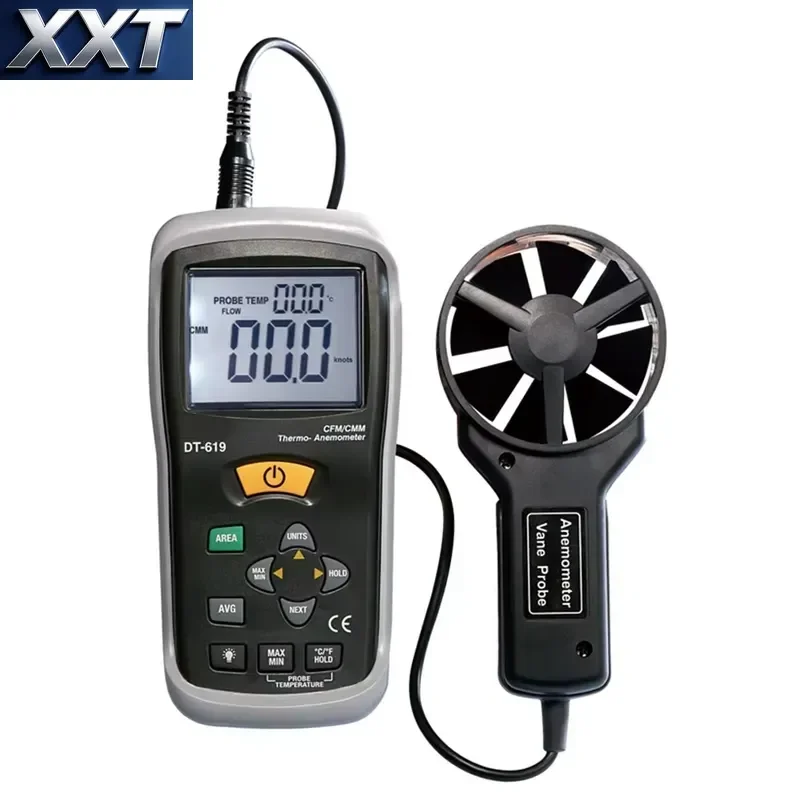 XXT DT-619 Marine Anemometer Air Velocity Meter With Temperaureture Air Flow Meter