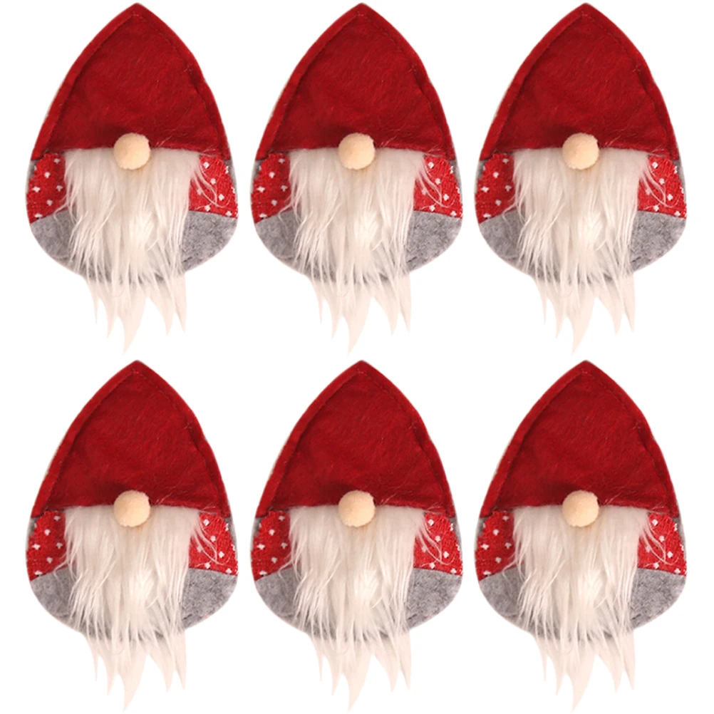 

6 Pcs Christmas Cutlery Set Decoration Silverware Holder Thanksgiving Sleeves Kitchen Utensil Holders Decorations Bags Cloth