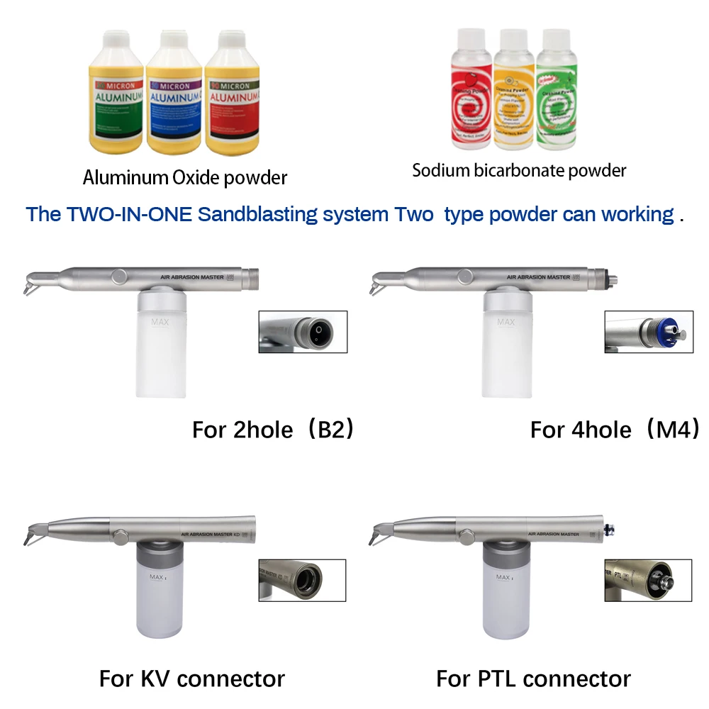 Dental Air Abrasion Polisher Microetcher Sandblasting gun 2 in1 Aluminum Oxide Microblaster M4 B2 with coupling system