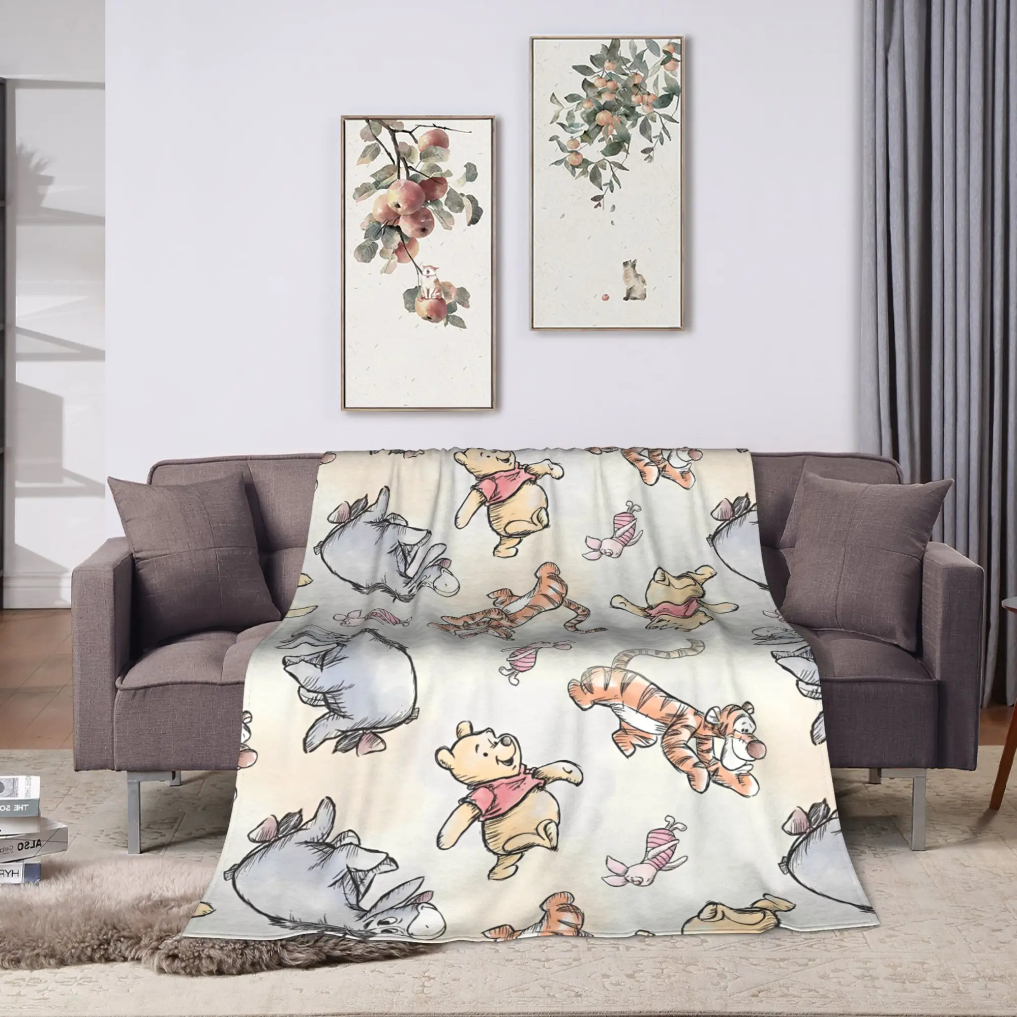 W-Winnies the P-Pooh Blankets Quality Warm Soft  Bedding Throws Winter Kids Adult Couch Chair Aesthetic Bedspread