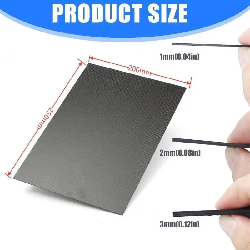 Piatta per schede in fibra carbonio H7BC 3K 200x250 mm fogli pannello in fibra fibra carbonio
