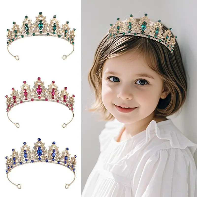 Princess Crown Tiara Delicate Handmade Hair Jewelry for Women Girls Bridal Wedding Quinceanera Prom Party
