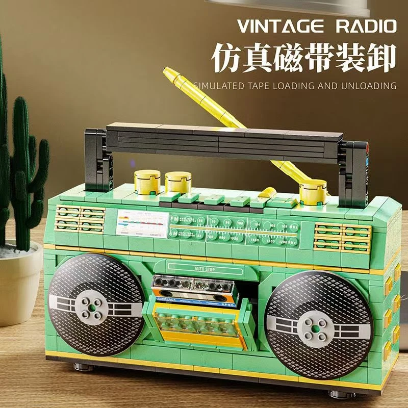 751PCS nostalgische en retrocamera, radio, slingerklok, printer, modelmontage, speelgoed en ornament