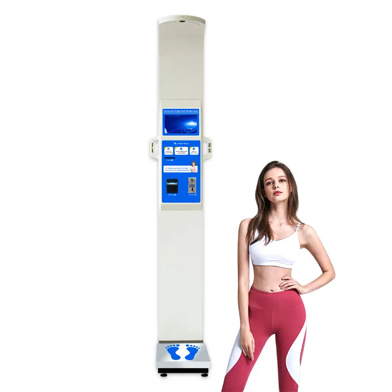 Ultrasonic Height Weight Measurement Health Checkup Station Vending Machine Body Fat Scale