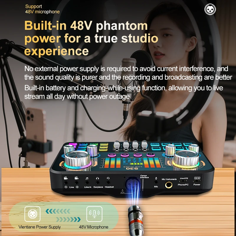 خلاط صوت FUHAM S30، بطاقة صوت حية مع تأثيرات خلط DJ وميزات تغيير الصوت، وبطاقة صوت لمعدات تسجيل الموسيقى #5