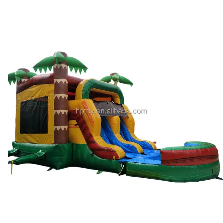 

Palm tree inflatable water slide inflatable water slide with pool for kids