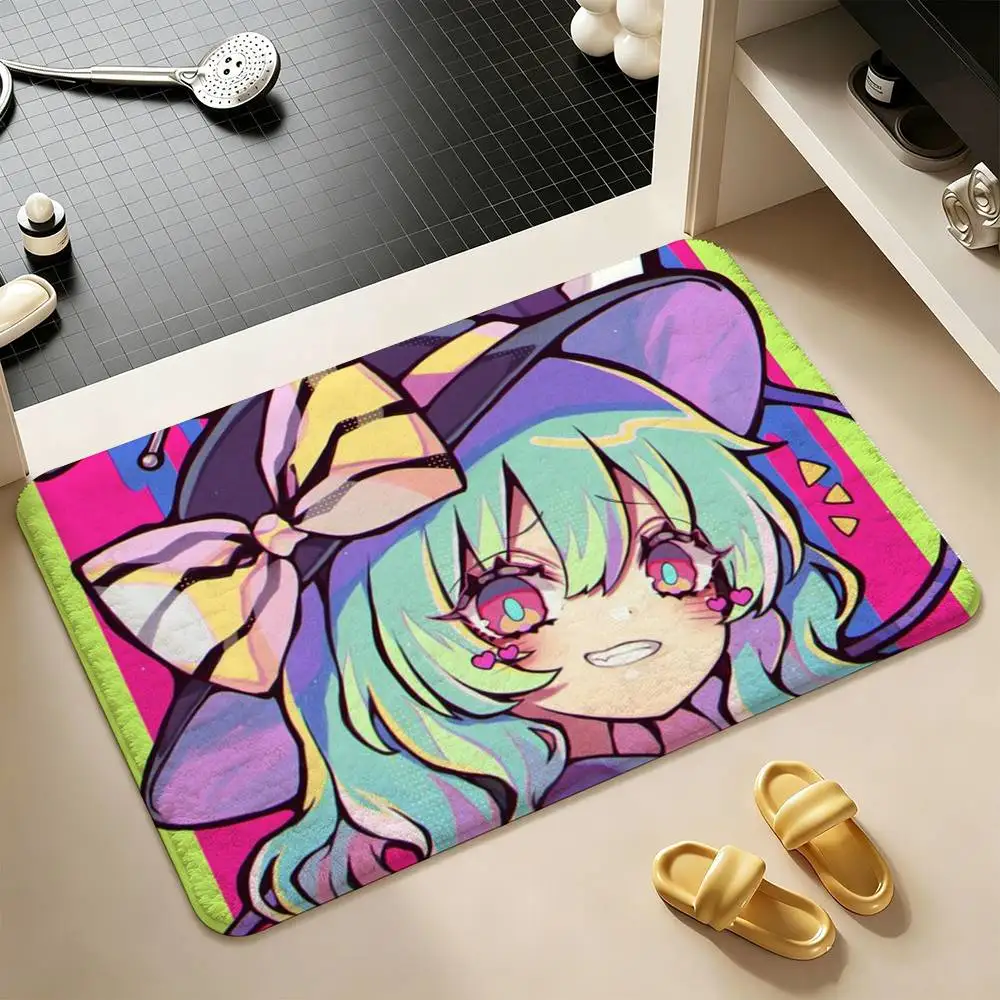 Koishi Komeiji Art  Shower Room Absorbent Small Floor Mat Soft Comfortable Decorative Foot Mat