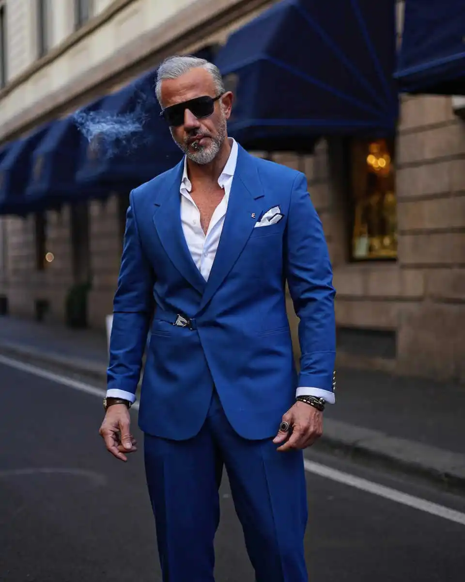 Abiti da uomo formali 2 pezzi con un bottone risvolto tinta unita blazer pantaloni occasioni giacca personalizzata taglie forti matrimonio casual sposo