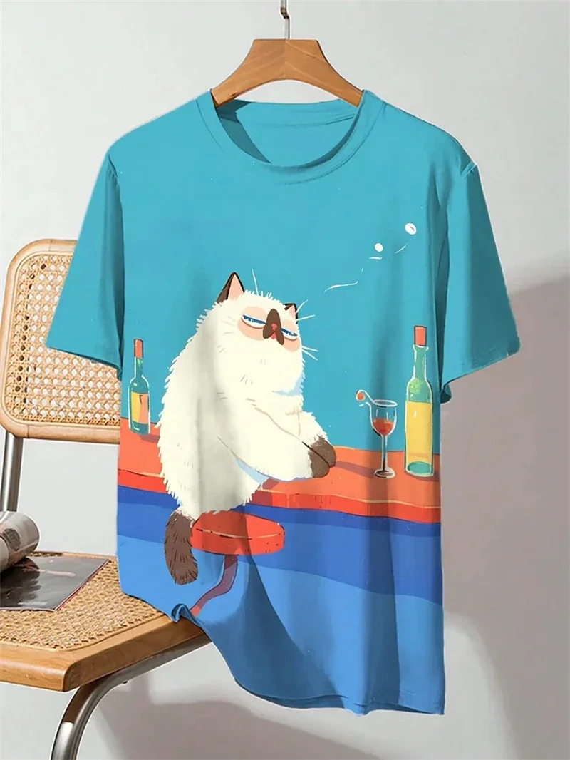 Funny Riding Dinosaur Graphic T Shirts for Men 3D Cartoon Animal Print T-Shirt Summer Casual Short Sleeve Tee Harajuku Style Top