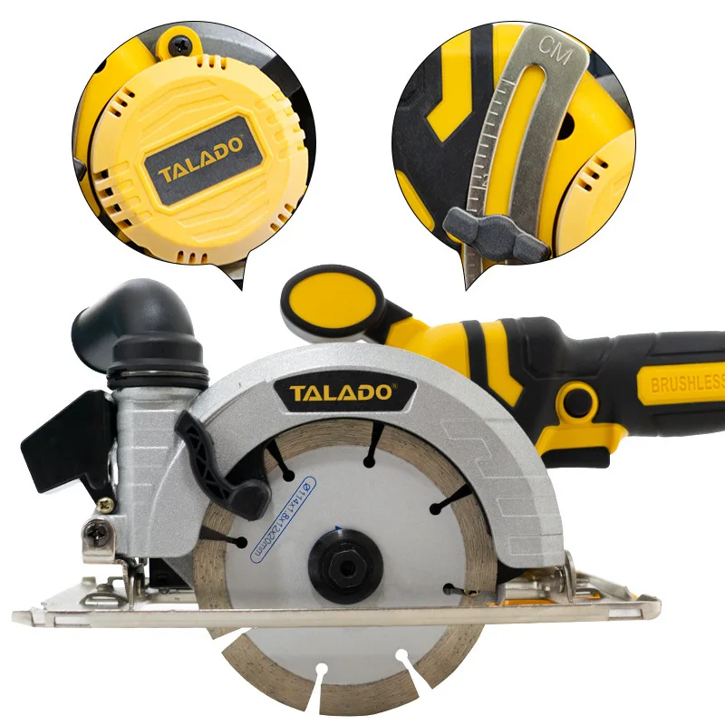 

Portable brushless lithium battery circular saw, woodworking rechargeable cutting machine, household electric one-hand saw with