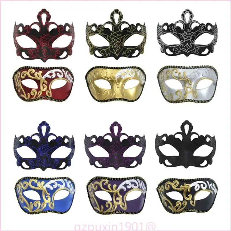 57qa Ehepaar Maskerade Maske Halloween Kostümmaske für Männer Frauen Halloween Masquerade – Detail 6